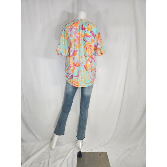 Entro Mint Combo Short Sleeve Tunic Top - Picture 4 of 5